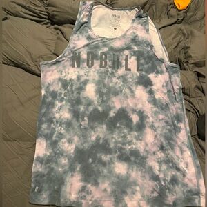 NOBULL pink and gray tie dye tank top